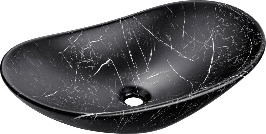 Umywalka Comad Umywalka nablatowa, asymetryczna, Lena, 62x36x16 cm, czarny