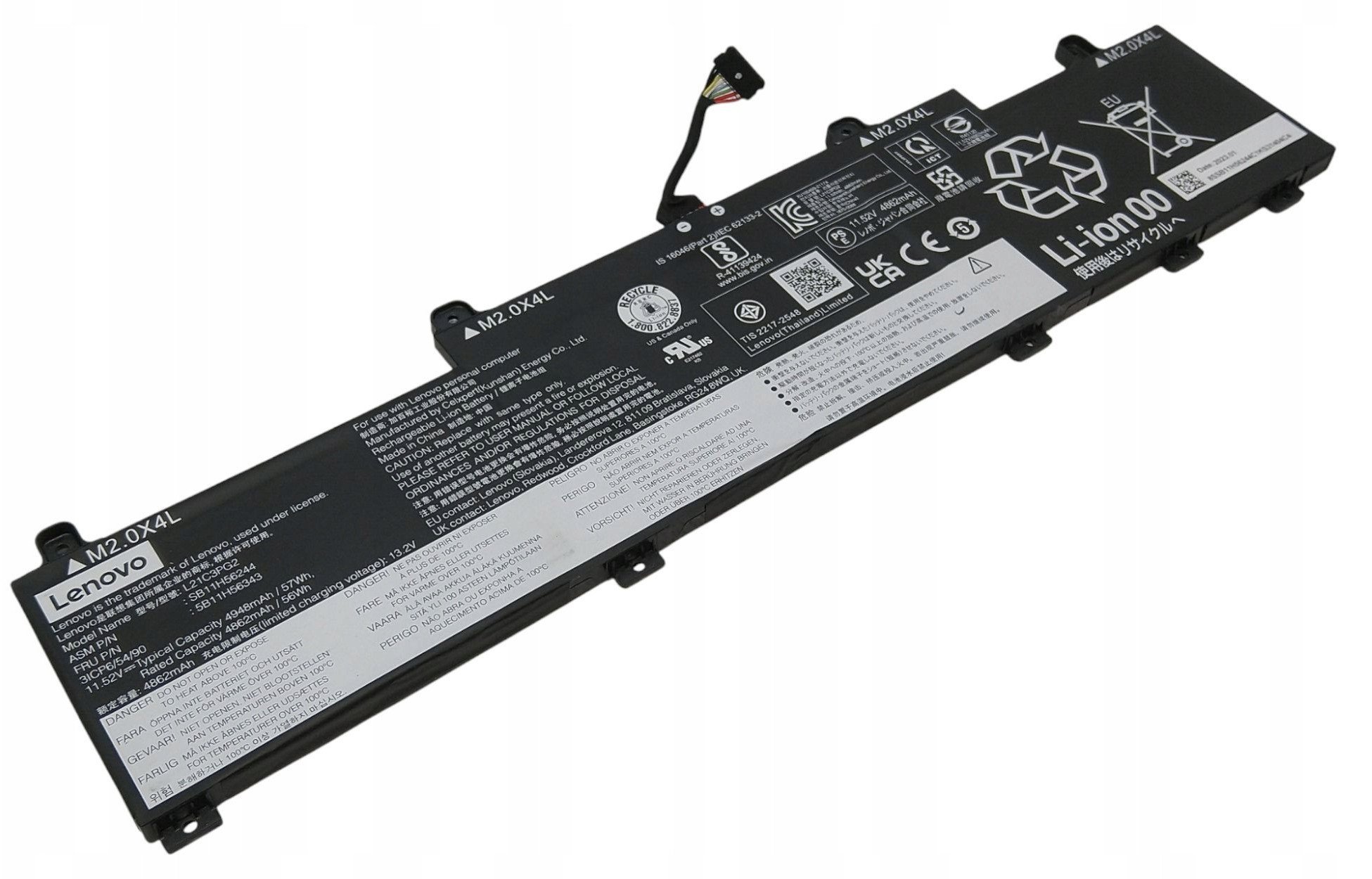 57Wh Lithium-ion battery pack for Lenovo laptops