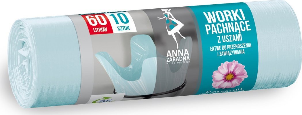 Anna Zaradna Worki na odpady domowe 60L 10szt. Błękitne