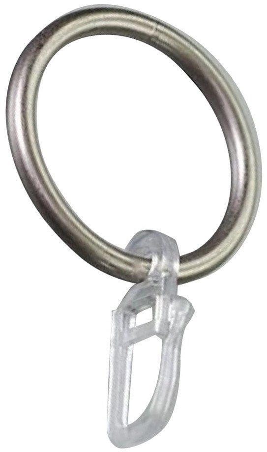 CURTAIN RINGS W HOOKS SILVER D19 10UNIT