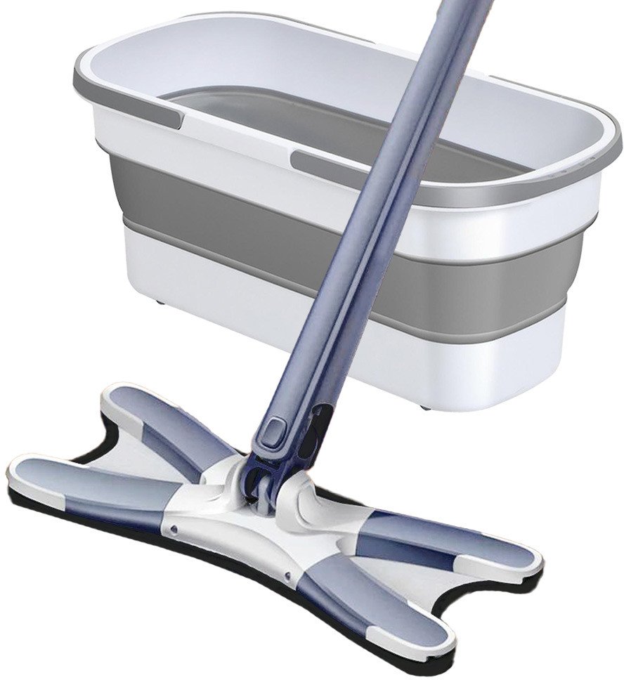 Płaski obrotowy X-Mop z wyciskaczem + wiadro + nakładka - kompletny zestaw