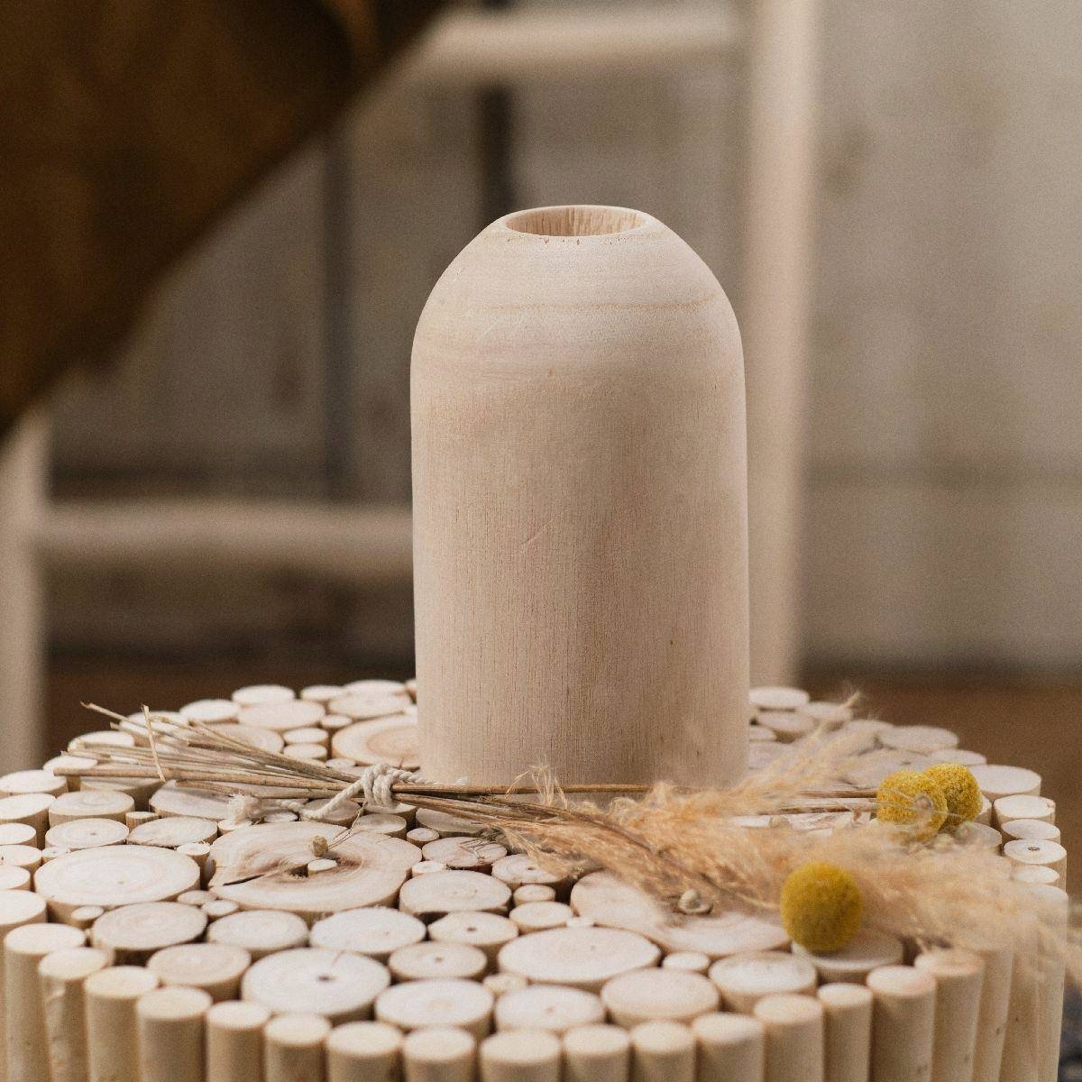 TODAY Dekoracja, wazon drewniany Pure