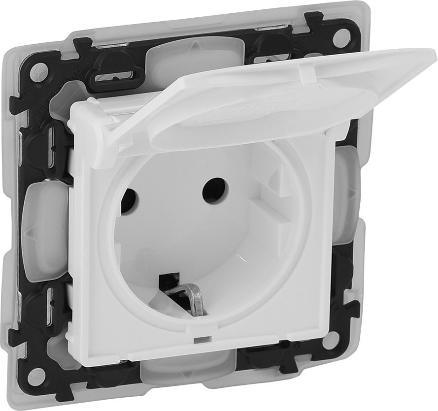 Legrand Gniazdo pojedyncze Valena Life hermetyczne IP44 uziemienie schuko biały (753119)