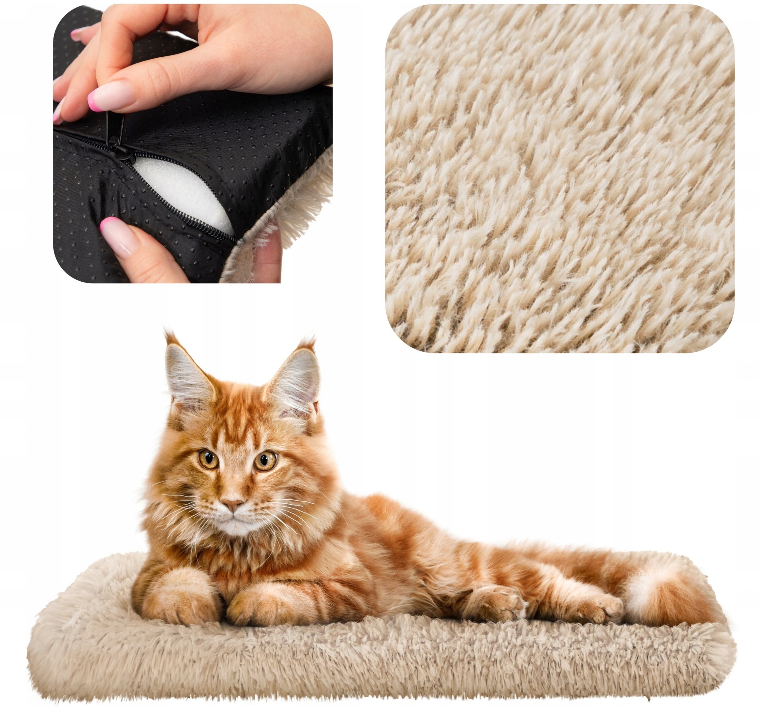 Hobbydog R1 MATERAC Poduszka okienna SHAGGY BEŻOWY