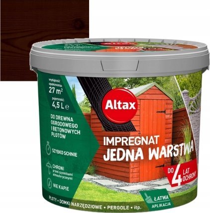 ALTAX Impregnat jedna warstwa do drewna i betonu palisander 4,5l