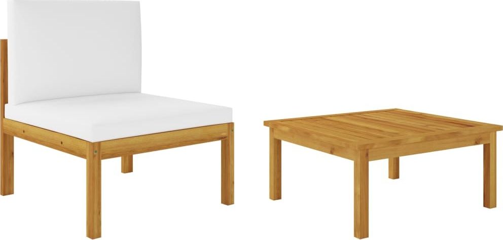 vidaXL 2-cz. zestaw wypoczynkowy do ogrodu poduszki drewno akacjowe