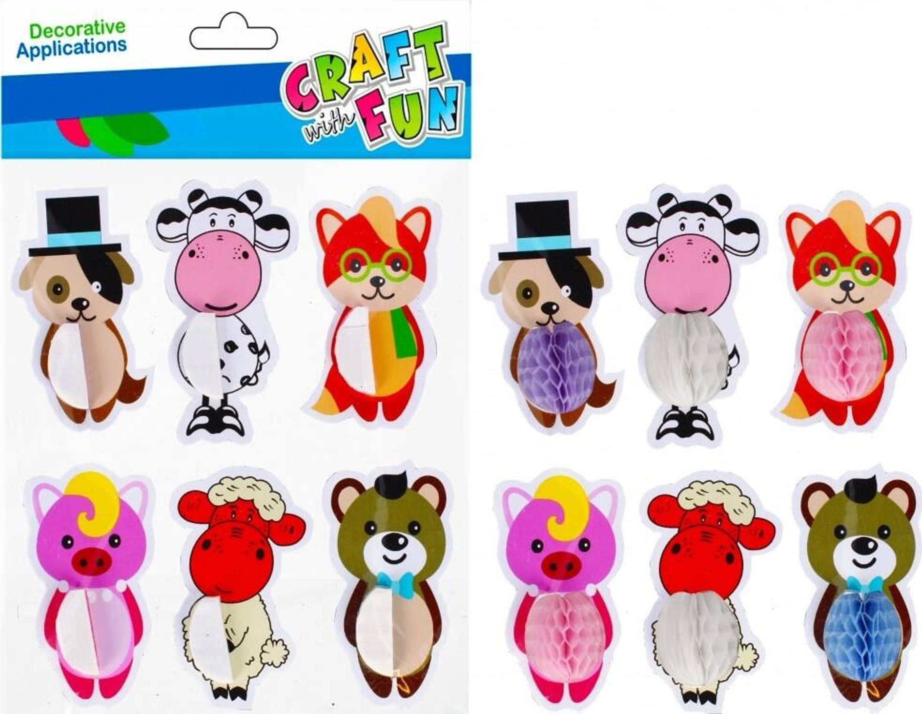 Craft with Fun OZDOBA DEK NAKLEJKI ZWIERZAT HARM 6SZT CF 12/144