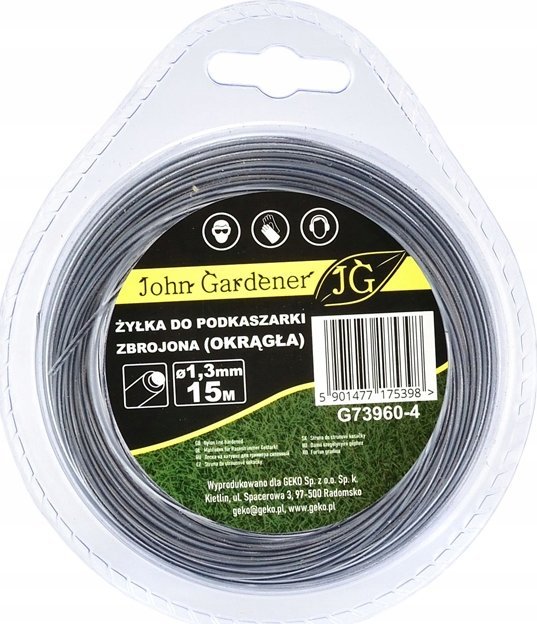 Geko Żyłka do podkaszarki zbrojona(okrągła) 1,3mmx15m (10/120)