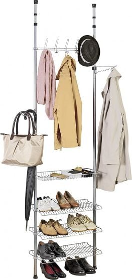 Wenko wieszak na ubrania Teleskopowy 180-300 cm stalowy srebrny 9-częściowy