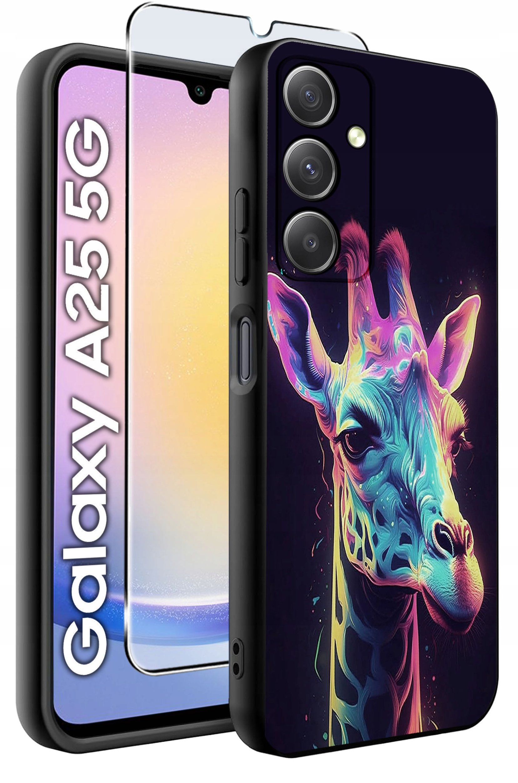 ETUI do Samsung A25 5G WZORY | SILIKONOWE MATT CASE + SZKŁO HARTOWANE 9H