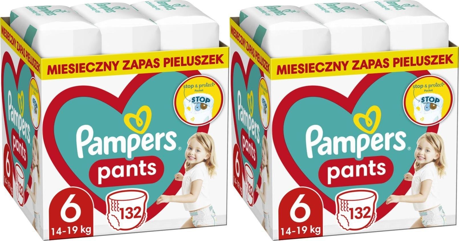 Pampers Pieluchomajtki 6, 14-19 kg, 132 szt. x2