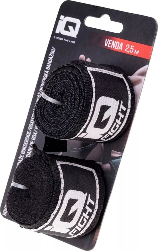 IQ Bandaż bokserski owijki IQ VENDA 2,5M czarny