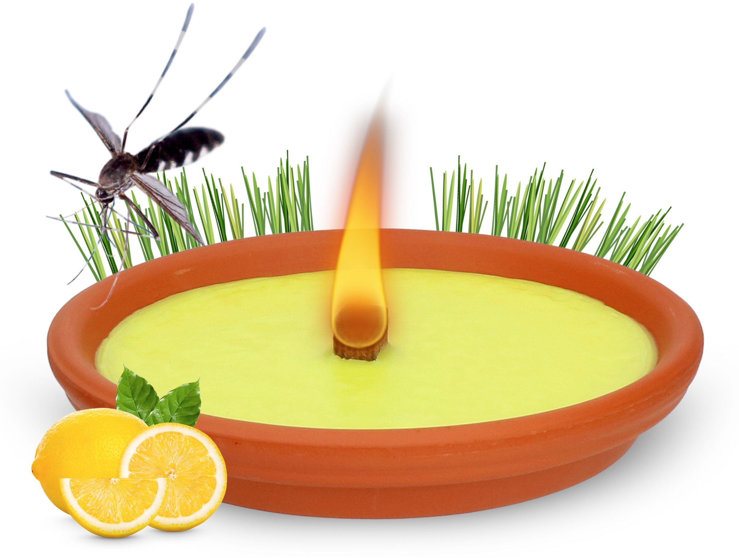 Świeca Świeczka Zapachowa o Zapachu Citronelli Cytryn Terracotta Duża 17cm