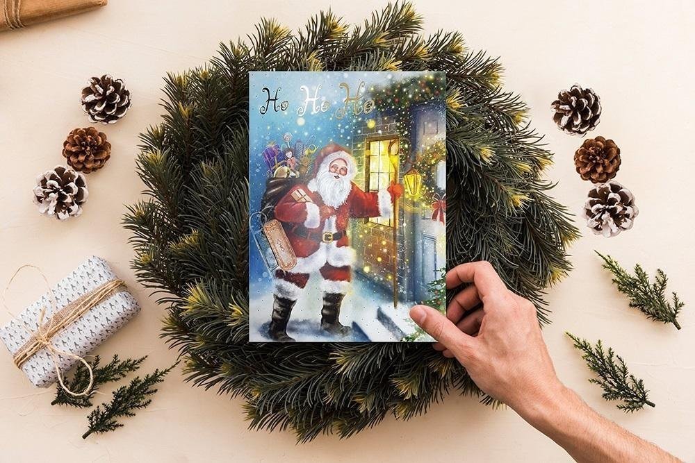 HENRY Karnet B6 BN Mikołaj u drzwi