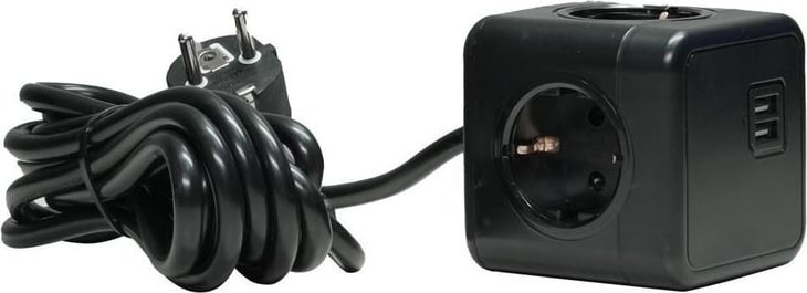 Kabel zasilający MicroConnect Microconnect GRUCUBE2USB-B3 rozgałęziacz 3 m 3 x gniazdo sieciowe Wewnętrzna Czarny