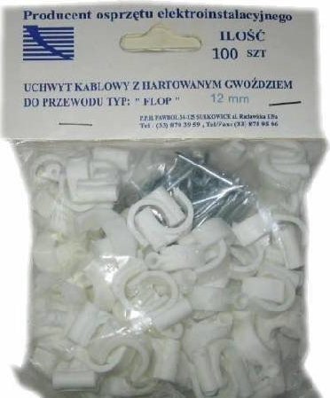 Trytyt Flop 12 (100 szt.) uchwyt kablowy z gwoździem