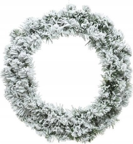 Dekoracja świąteczna Kaemingk Wieniec świąteczny ośnieżony na drzwi 50 cm