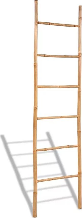 Elior Drewniana drabinka z 6 szczeblami do łazienki - Egzo 5X