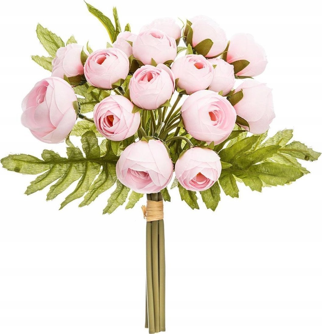Atmosphera Bukiet sztucznych kwiatów, 18 różowych piwonii, 30 cm