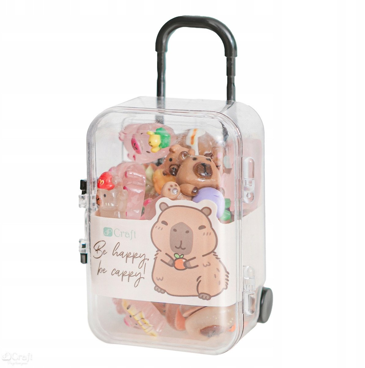 Ozdoby polimerowe 3D - kapibara w walizce 20szt