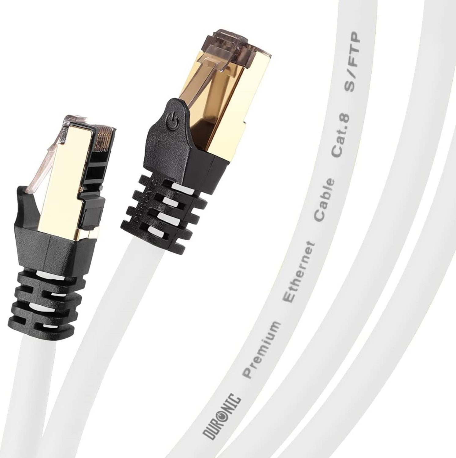Duronic Duronic CAT8 WE 10 m Kabel sieciowy S/FTP biały transmisja 40GB skrętka LAN pachcord