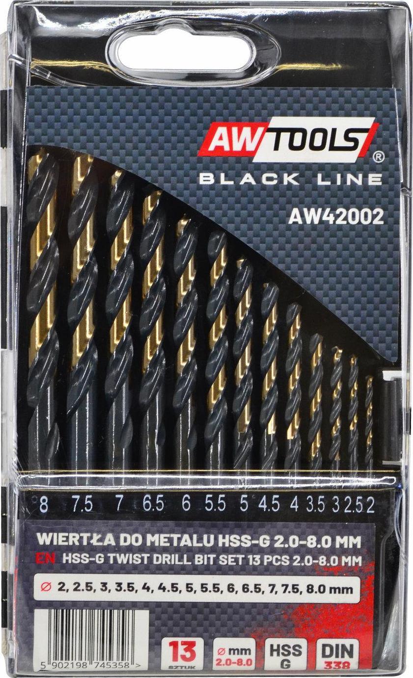 Wiertło AWTools AWTOOLS WIERTŁO METAL HSS M2 KPL. 13SZT./2- 8MM/ PREMIUM AW42002 AWTOOLS
