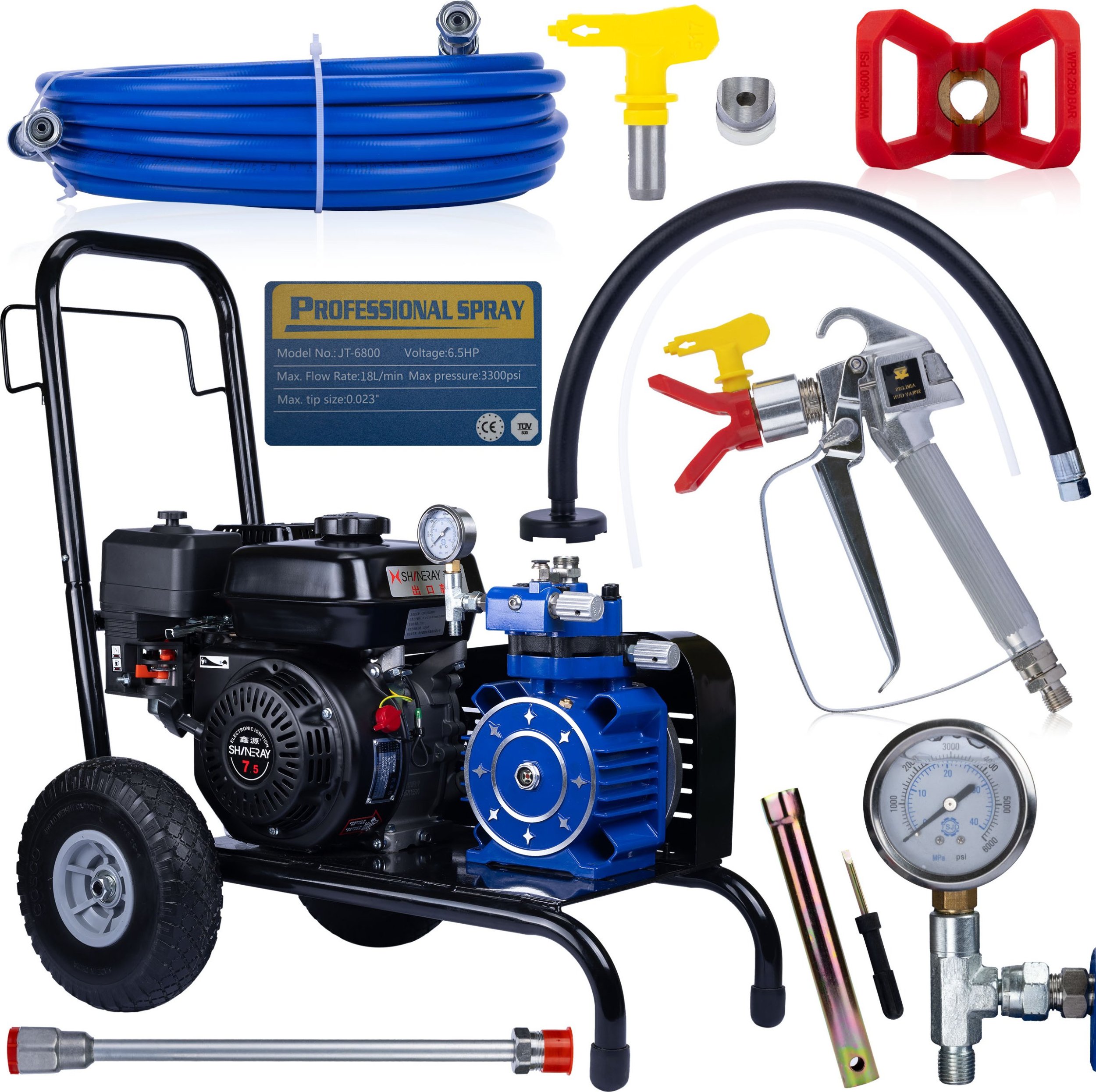 Rosfix MOCNY PROFESJONALNY AGREGAT MALARSKI SPALINOWY ZESTAW 6,6KM 18L/MIN ZESTAW