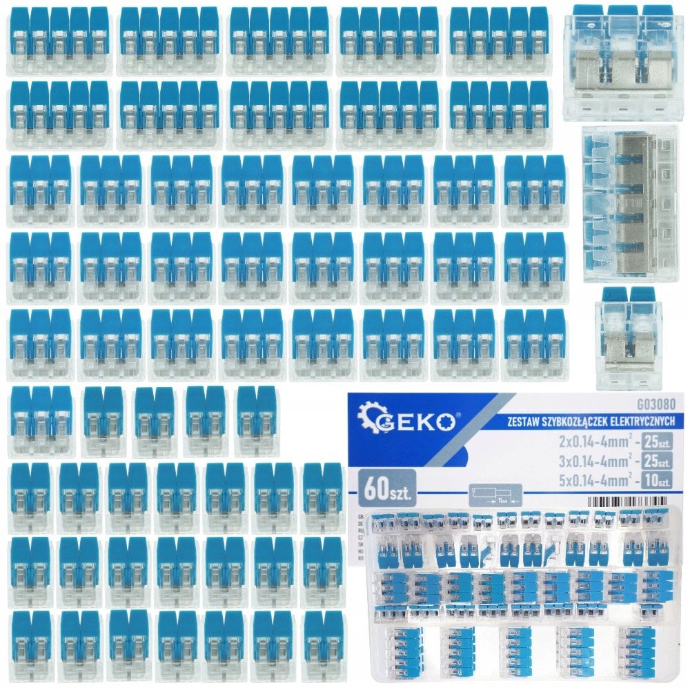 Zestaw szybkozłączek elektrycznych 60el. 0,2-4mm2 (100)