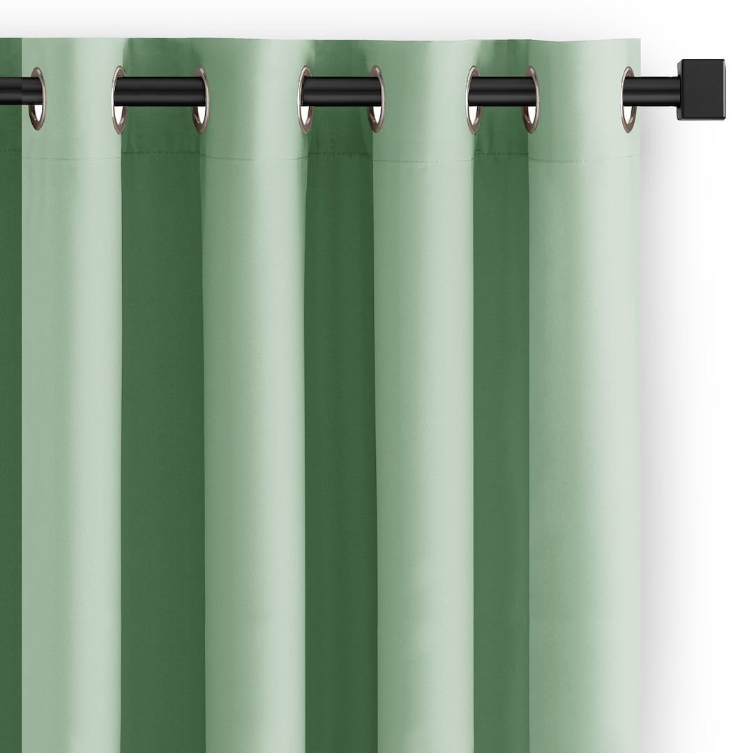 Zasłona do salonu CARLI na przelotkach gładka 140x270 miętowa Restilo