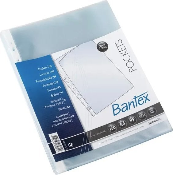 Bantex BANTEX LOMME MED ÅBNING I TOP OG LANGS HULKANT 0,09 MM, TRANSPARENT