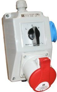 Spamel Zestaw instalacyjny z gniazdem 16A 5P+2P+Z L-0-P czerwony (ZI03\R221)