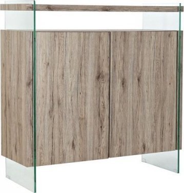 DKD Home Decor Kredens DKD Home Decor Naturalny MDF szkło hartowane (120 x 44 x 120 cm)