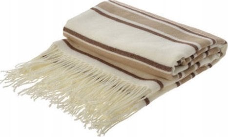 Home Styling Collection Koc z frędzlami, w paski, z akrylu, 130 x 160 cm