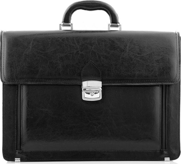Belveder Teczka skórzana neseser czarny na ramię BN93