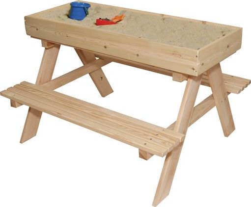 3toysm Drewniany Stolik 2 Ławki Piaskownica + Tablica