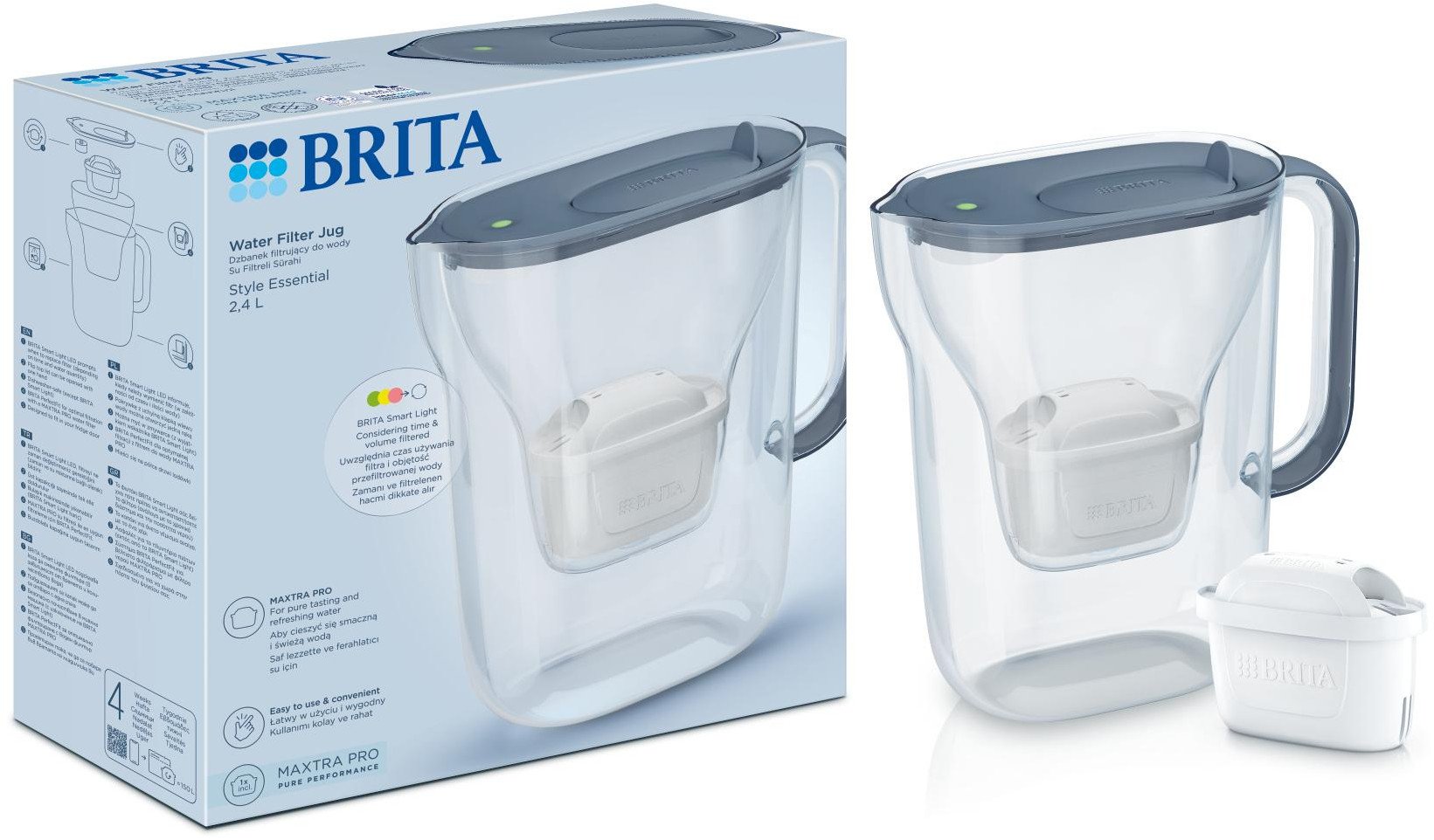 Dzbanek filtrujący Brita Style Essential grafitowy + Maxtra Pro Pure Performance