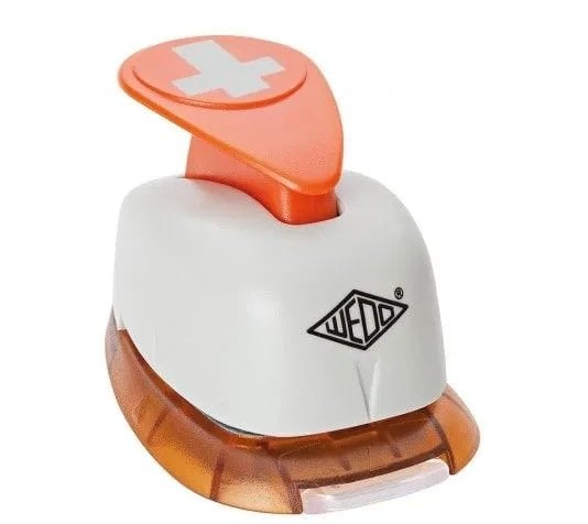 WEDO Motivlocher groß Kreuz Grau/Orange