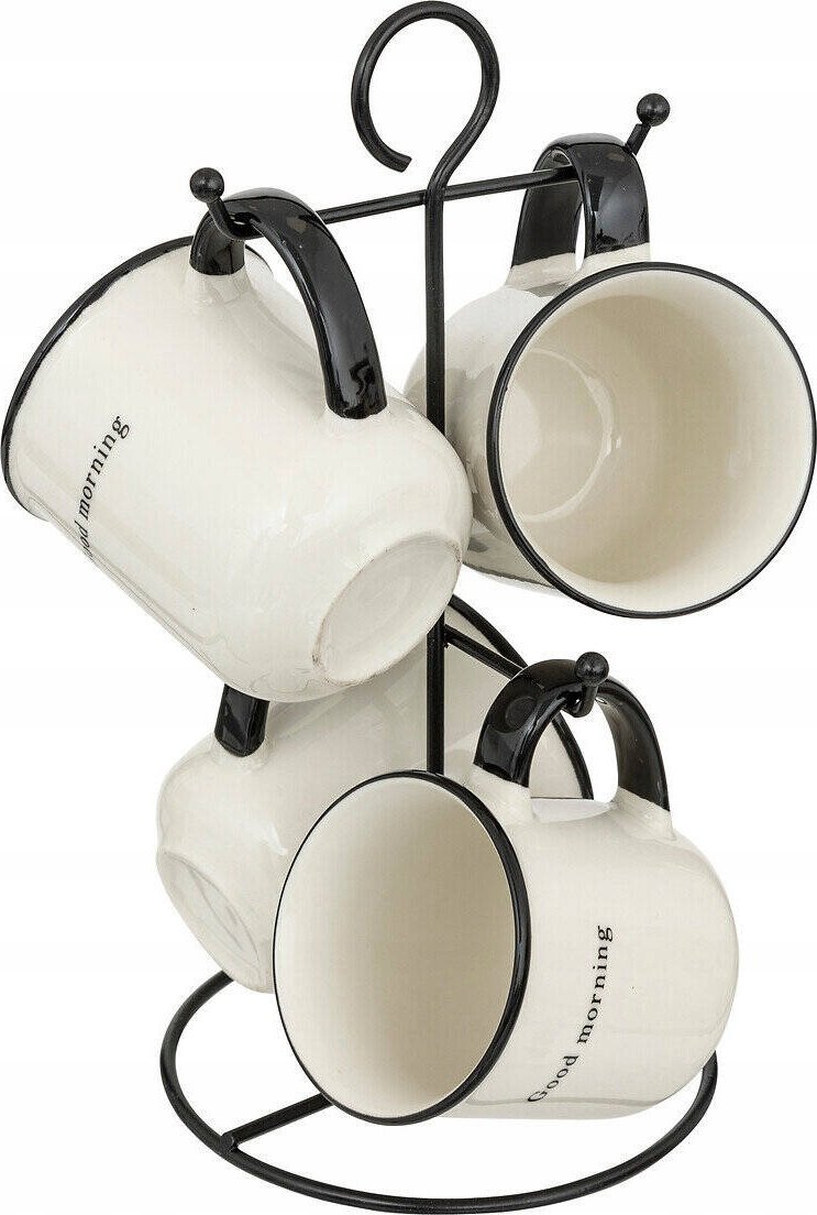 Secret de Gourmet Zestaw kubków ALIX na metalowym stojaku, 4 szt.