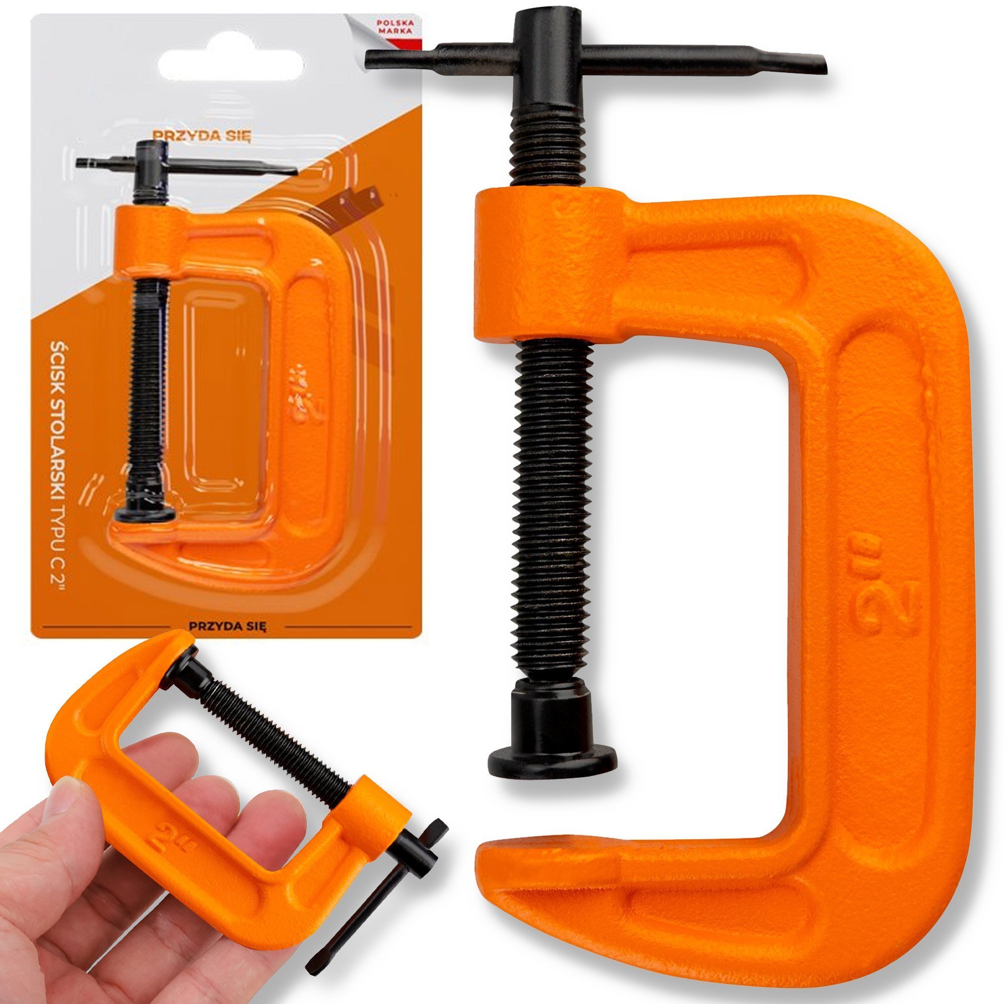 ZACISK ŚCISK STOLARSKI WARSZTATOWY TYPU C 2" 50MM UCHWYT SZYBKOZACISKOWY