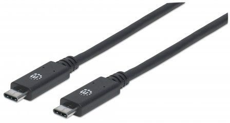 Kabel USB Manhattan USB-C - USB-C 1 m Czarny (355223)