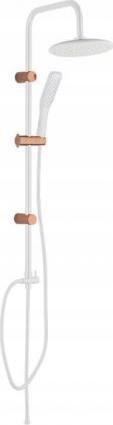 Zestaw prysznicowy Kuchinox Kolumna natryskowa Alanis biały/różowe złoto