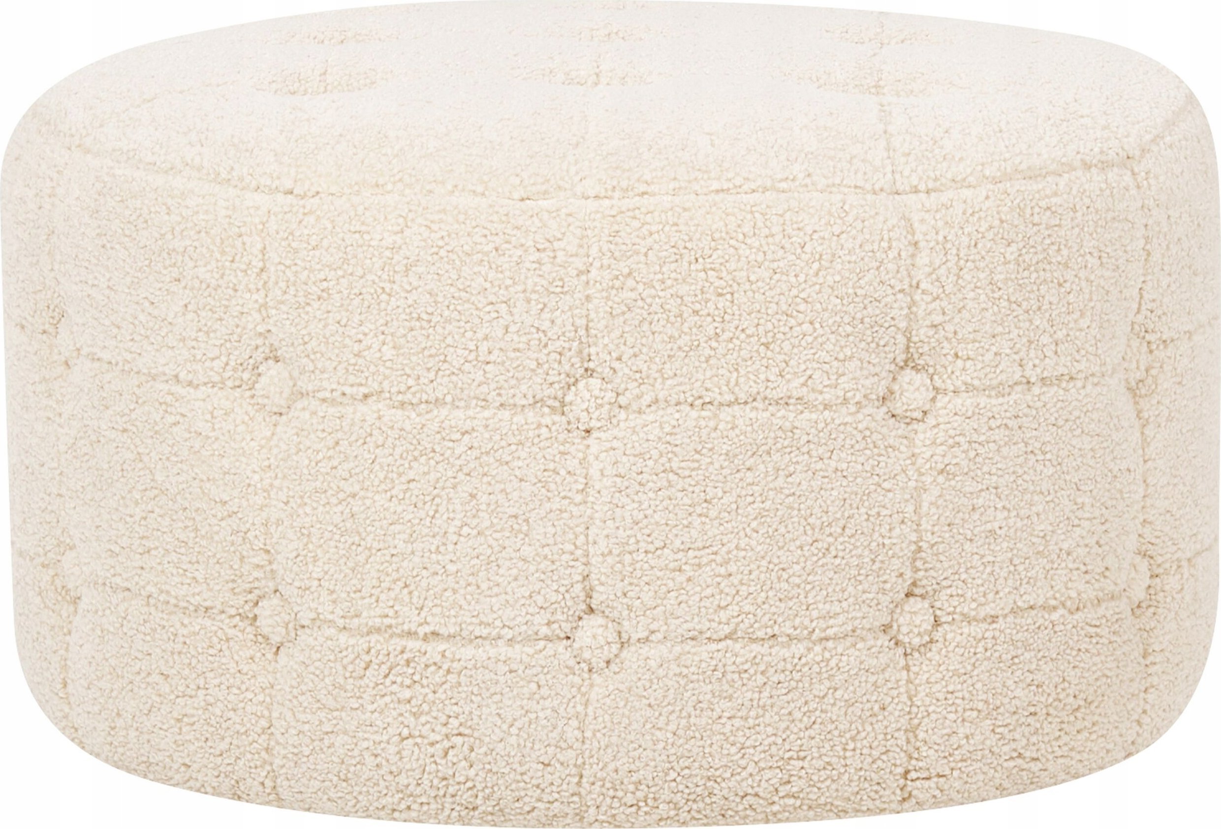 Beliani Puf boucle ⌀ 55 cm beżowy TAMPA