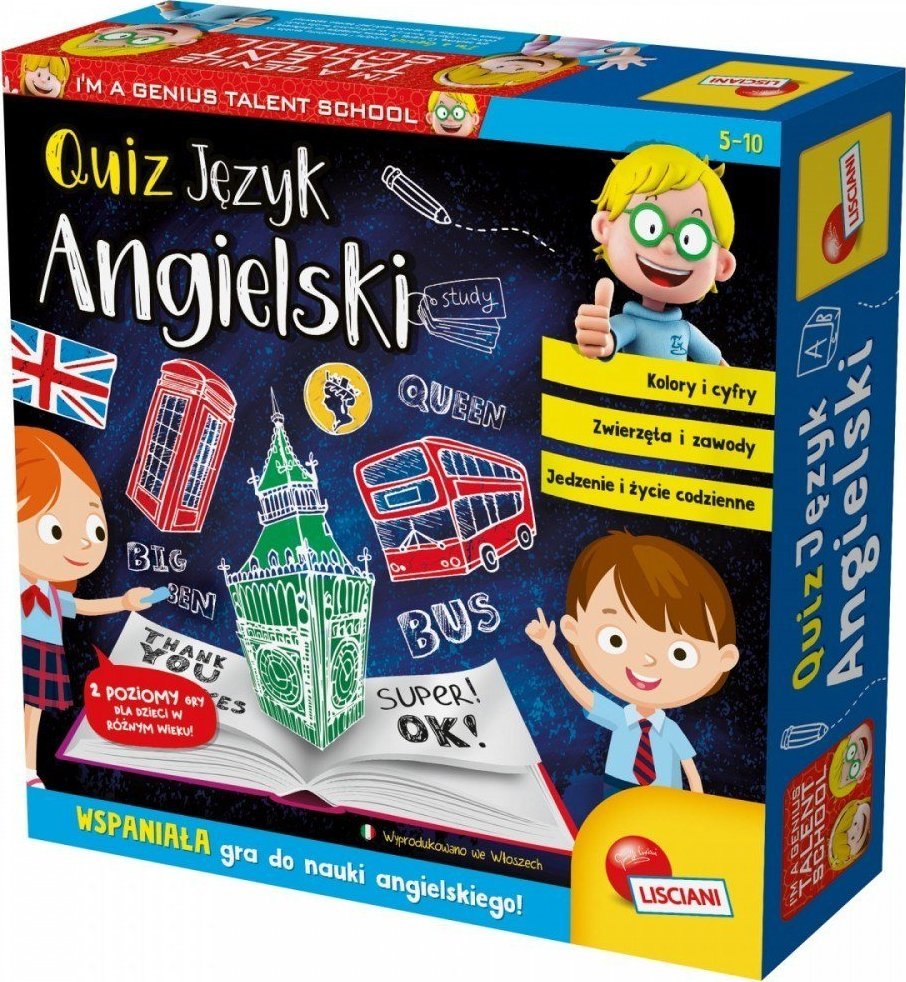 Lisciani LISCIANI I"M A GENIUS QUIZ - JĘZYK ANGIELSKI