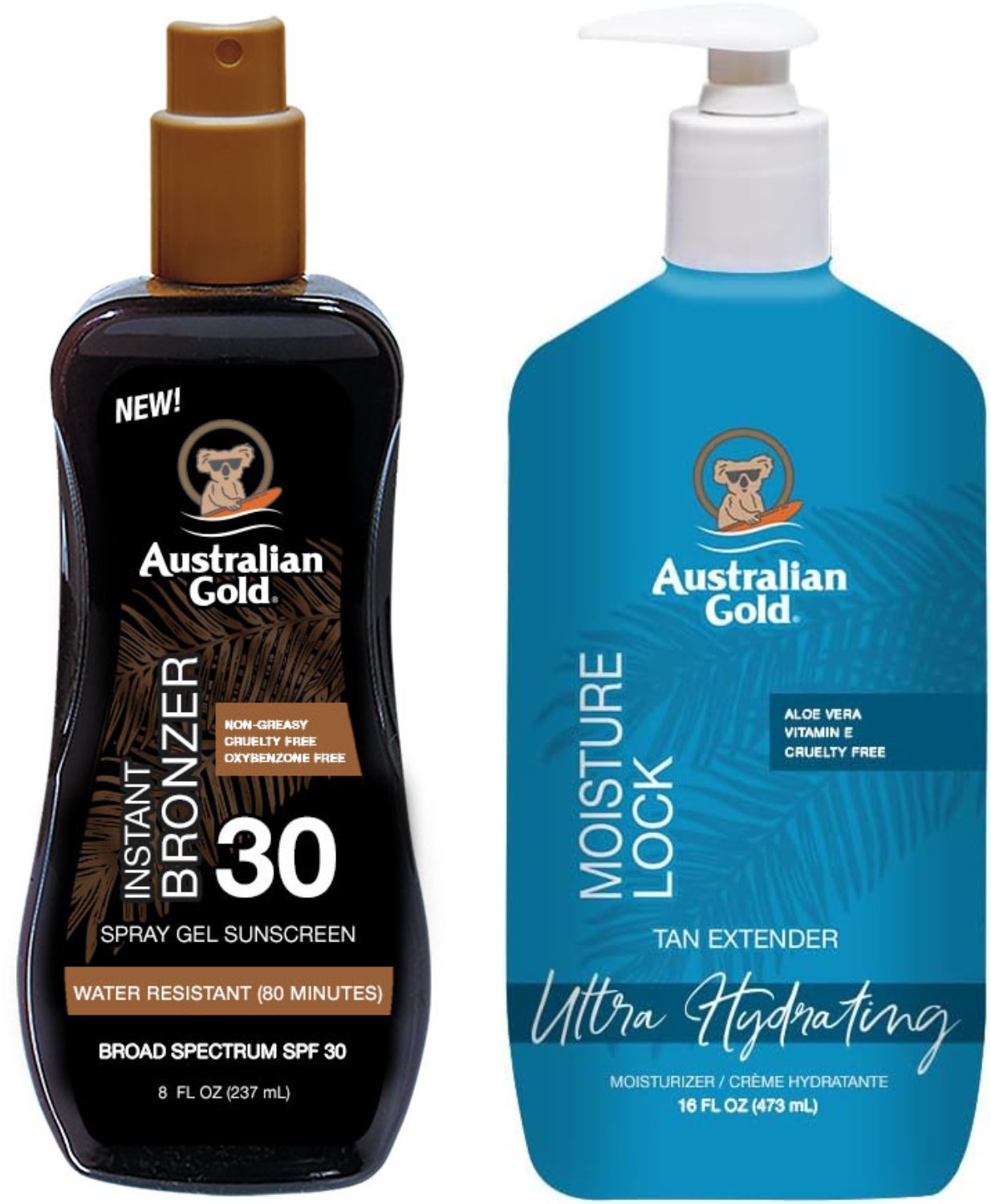 Australian Gold Żel W Sprayu Z Bronzerem SPF30 + Moisture Lock 473ml