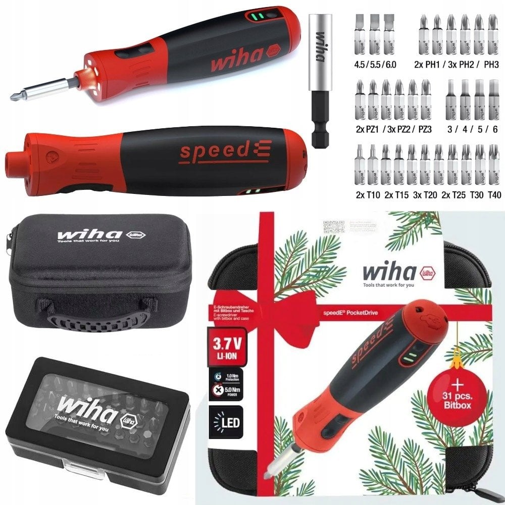 WKRĘTAK 3.7V SPEED-E POCKET DRIVE+BITY OPK. ŚWIĄTECZNE