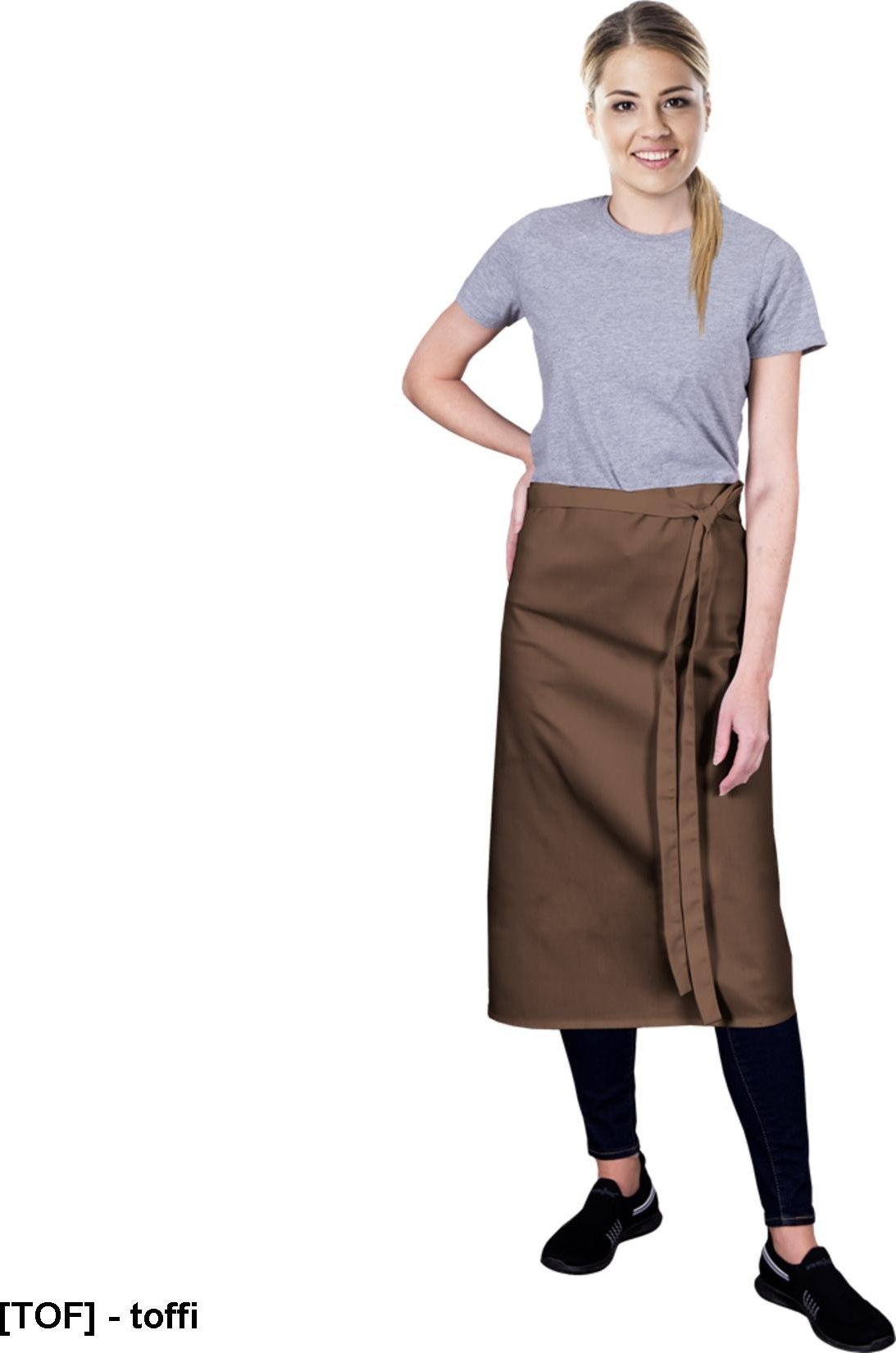 R.E.I.S. FZAP - fartuch typu zapaska gastronomiczna kelnerska długa - toffi - 5 rozmiarów. 100x100 cm