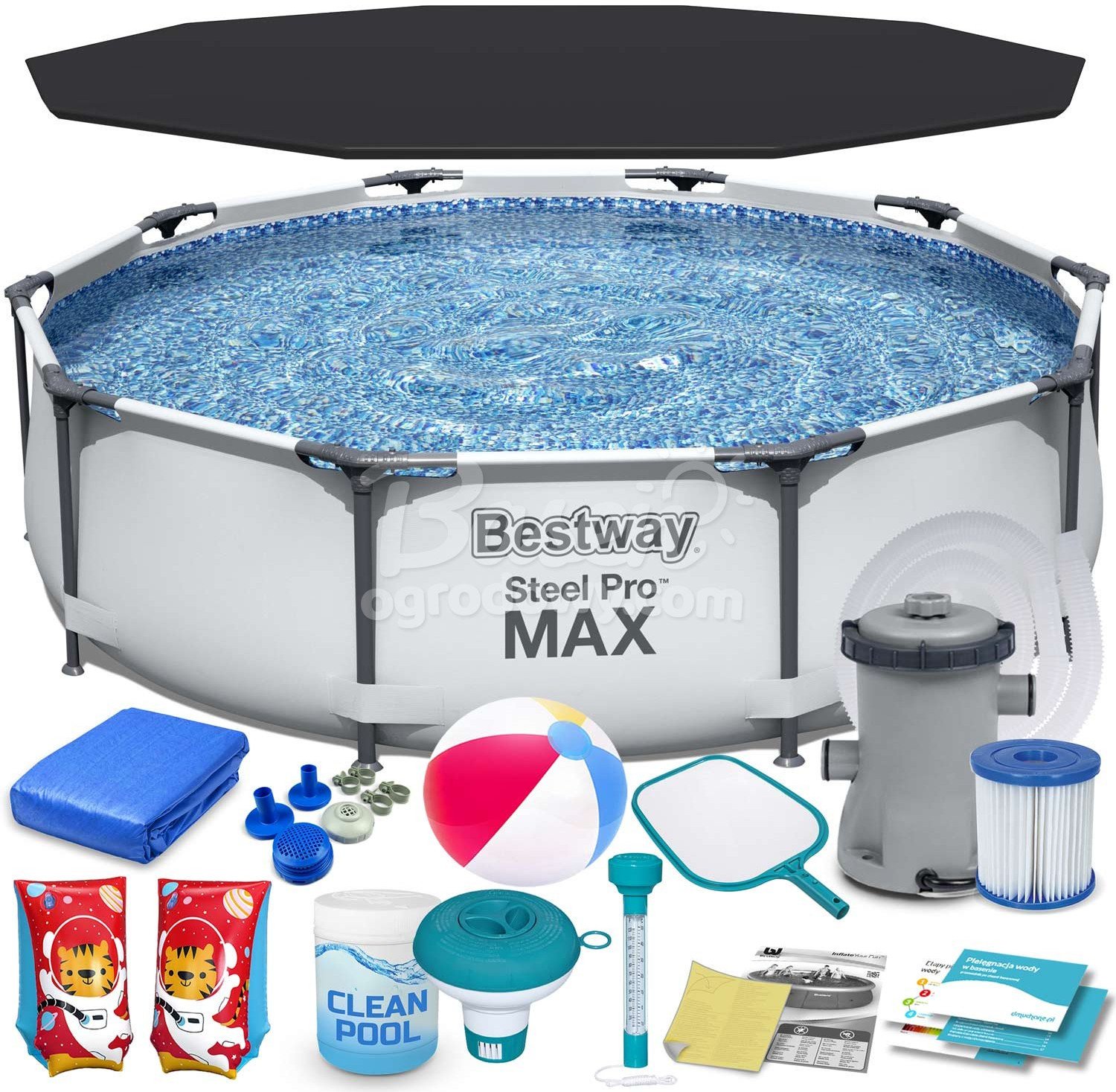 Basen ogrodowy stelażowy 305 x 76 cm 17w1 Bestway 56408