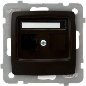 Ospel Gniazdo komputerowe Karo pojedyncze RJ45 5e czekoladowy metalik (GPK-1S/K/m/40)