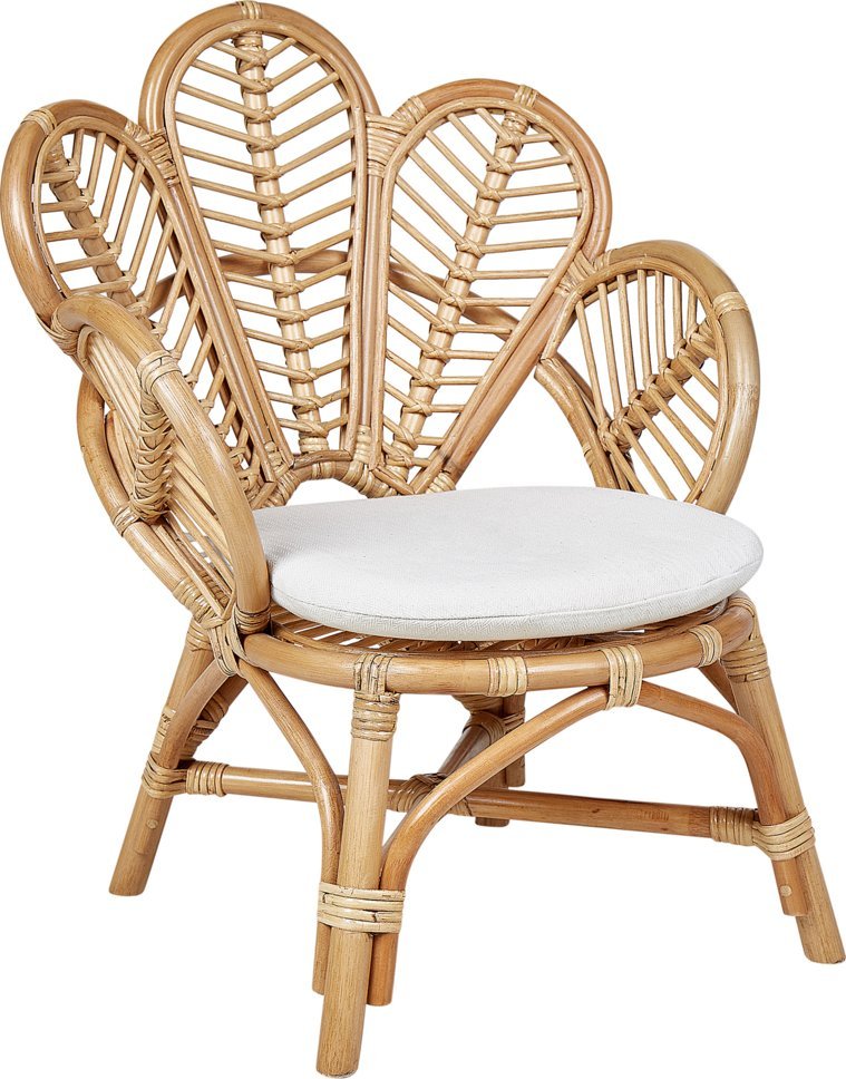 Beliani Fotel paw rattanowy dla dzieci naturalny FLORENTINE II