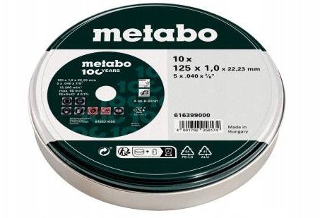 TARCZA TNÄCA INOX 125*1.0*22.23MM 10SZT